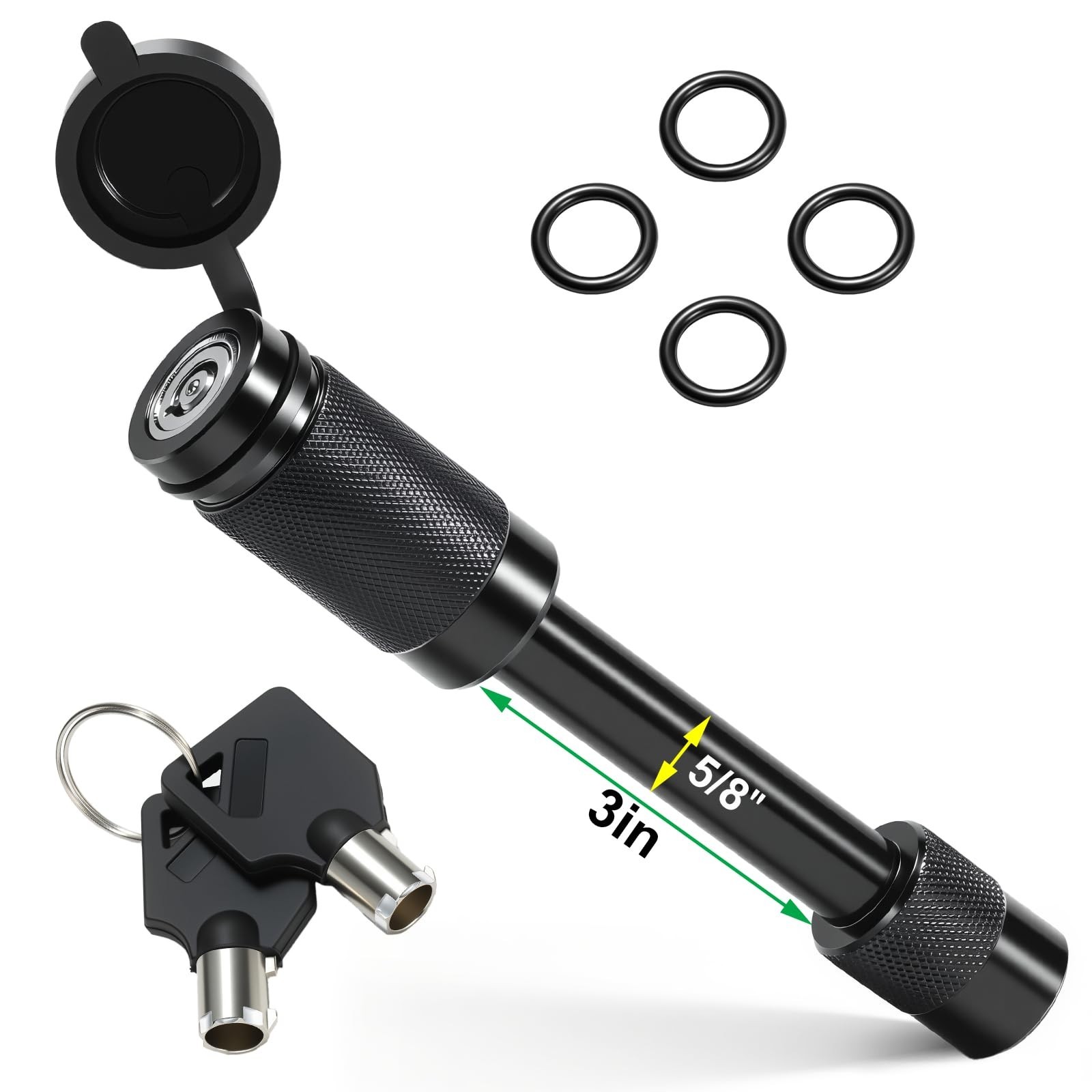 Premium Trailer Hitch Pin Lock with 5/8” Diameter for Class III/IV 2 Inch