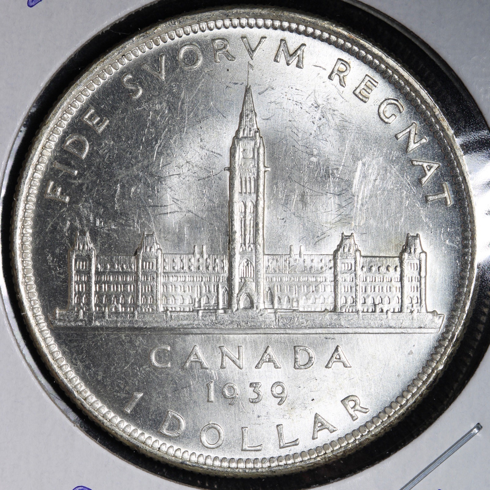 1939 Canada SILVER One Dollar E387 TIHP