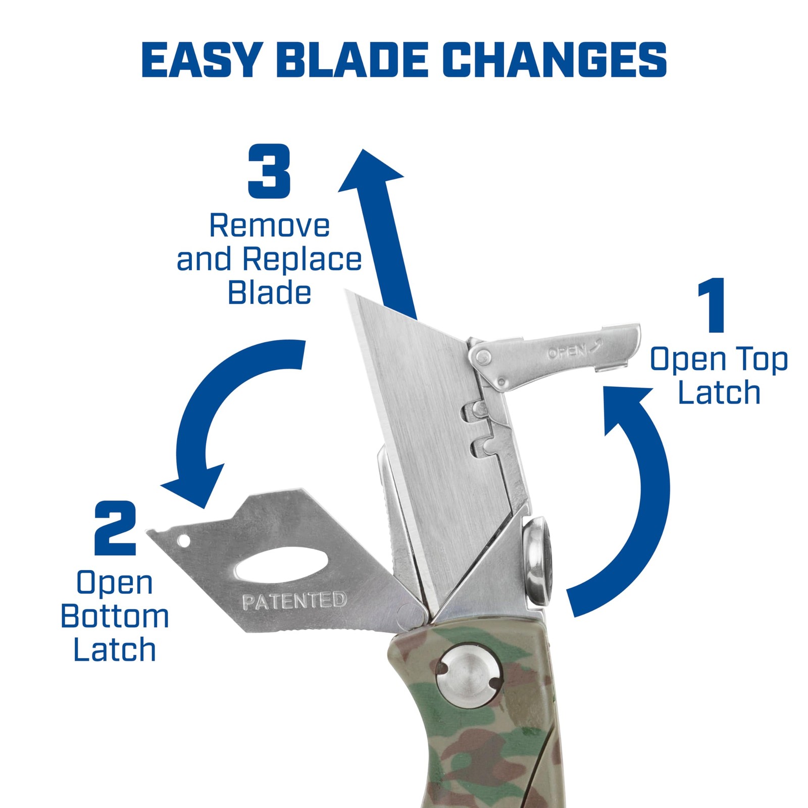 Utility Knife with 5 Utility Knife Blade Storage Compartment