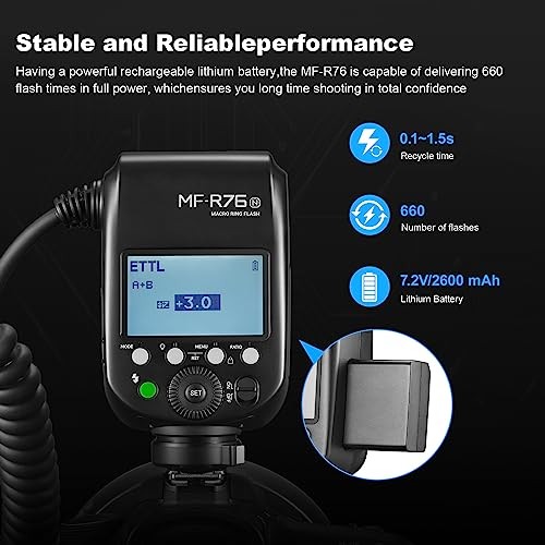 Godox MF-R76N TTL Macro Ring Flash For Nikon