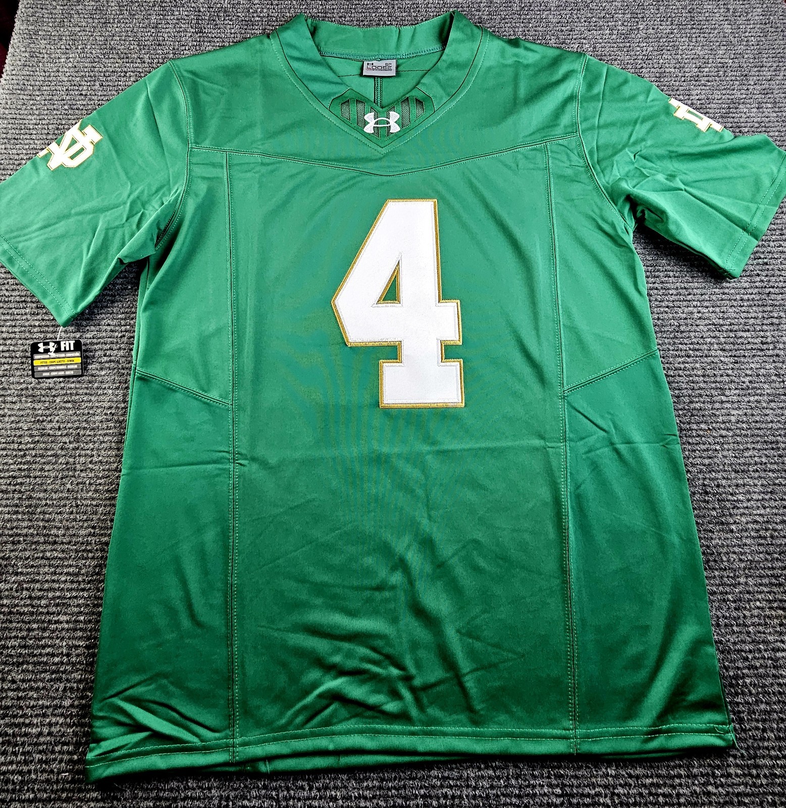 Notre Dame Jeremiah Love Green Gold Mens Small Stitched Football Jersey New