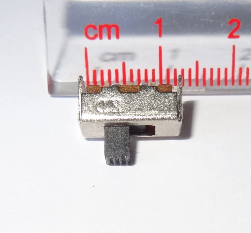 1 pc slide switch, SPDT, PCB, side mount (10D1e)