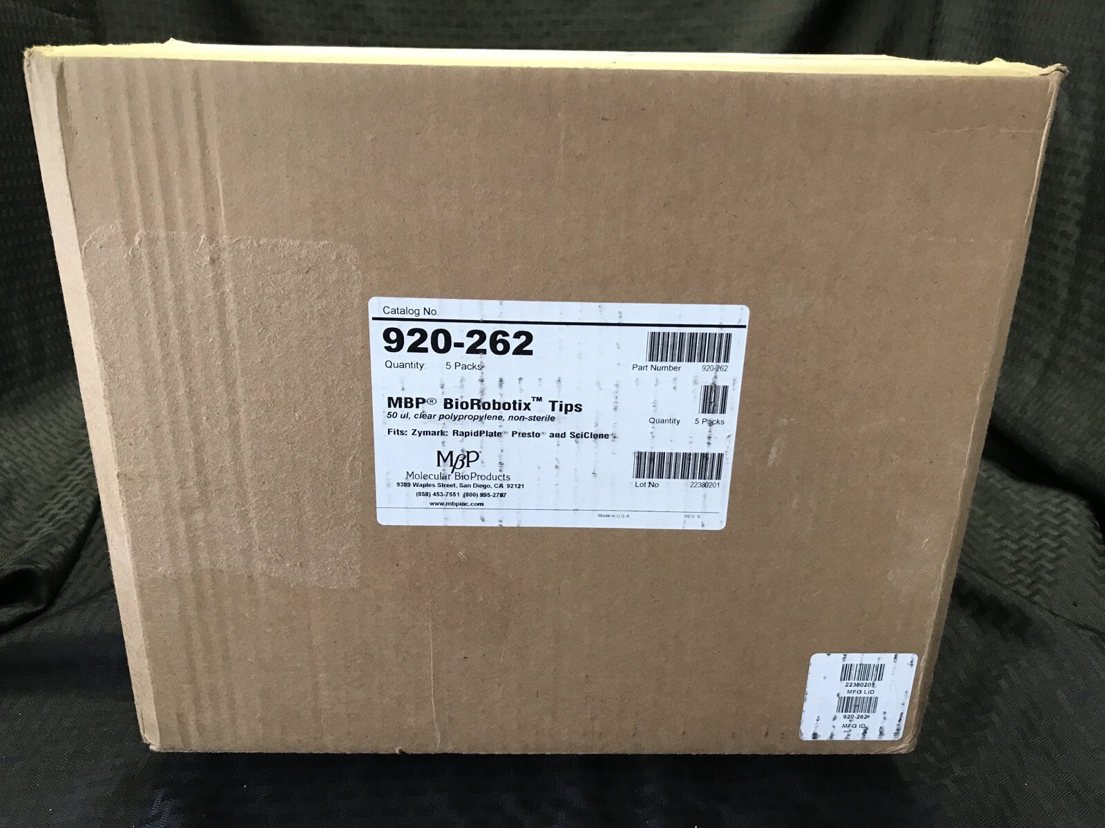(4800/Case) MBP 50uL BioRobotix Automated Pipet Tips Non-Sterile 920-262
