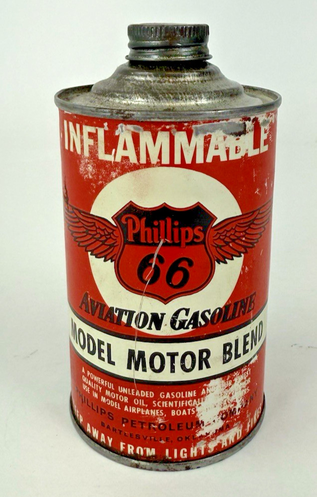 Vintage Phillips 66 Aviation Model Motor Blend Aviation Gasoline Can EMPTY