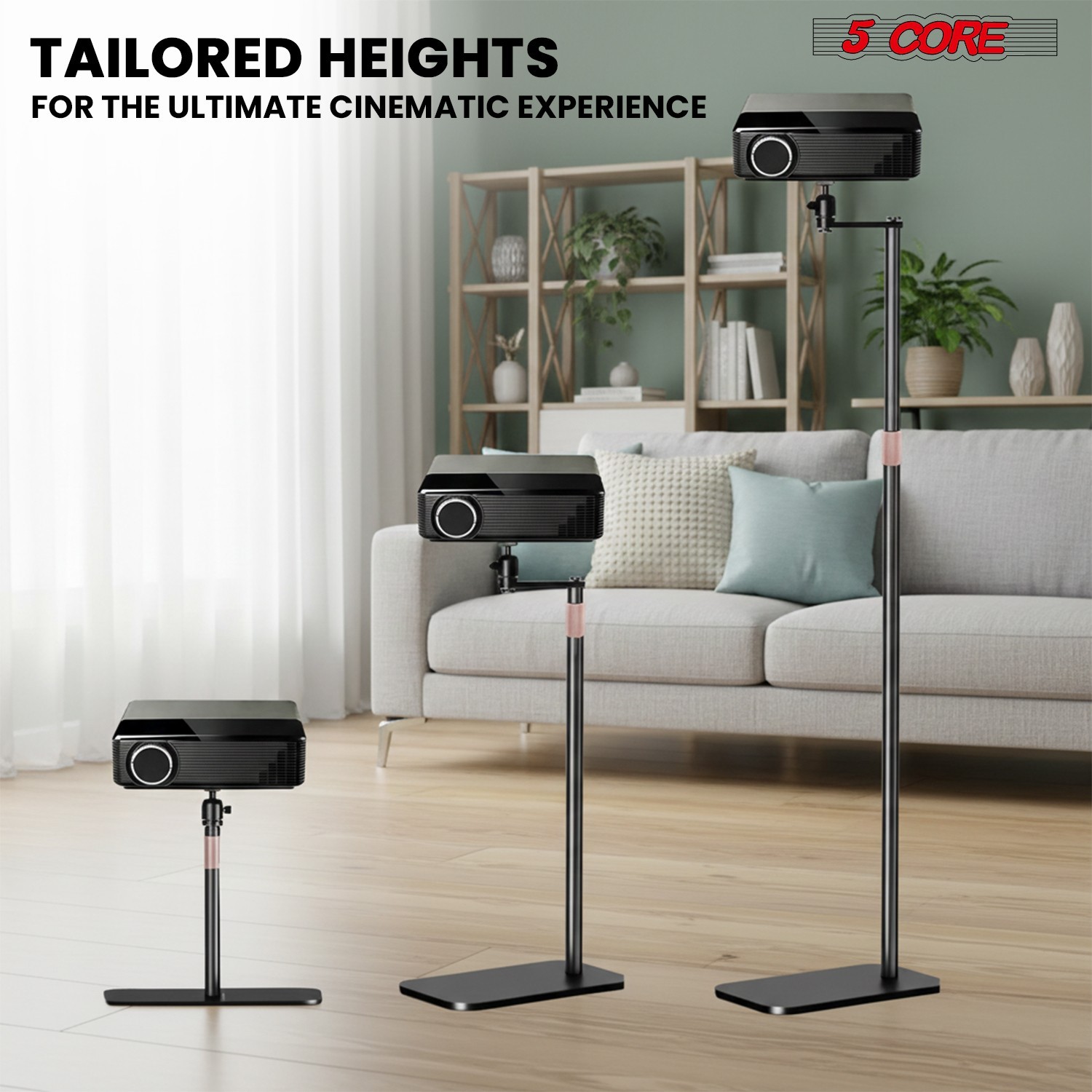 5 Core Projector Stand Floor Adjustable Heavy Base Universal Projectors Support