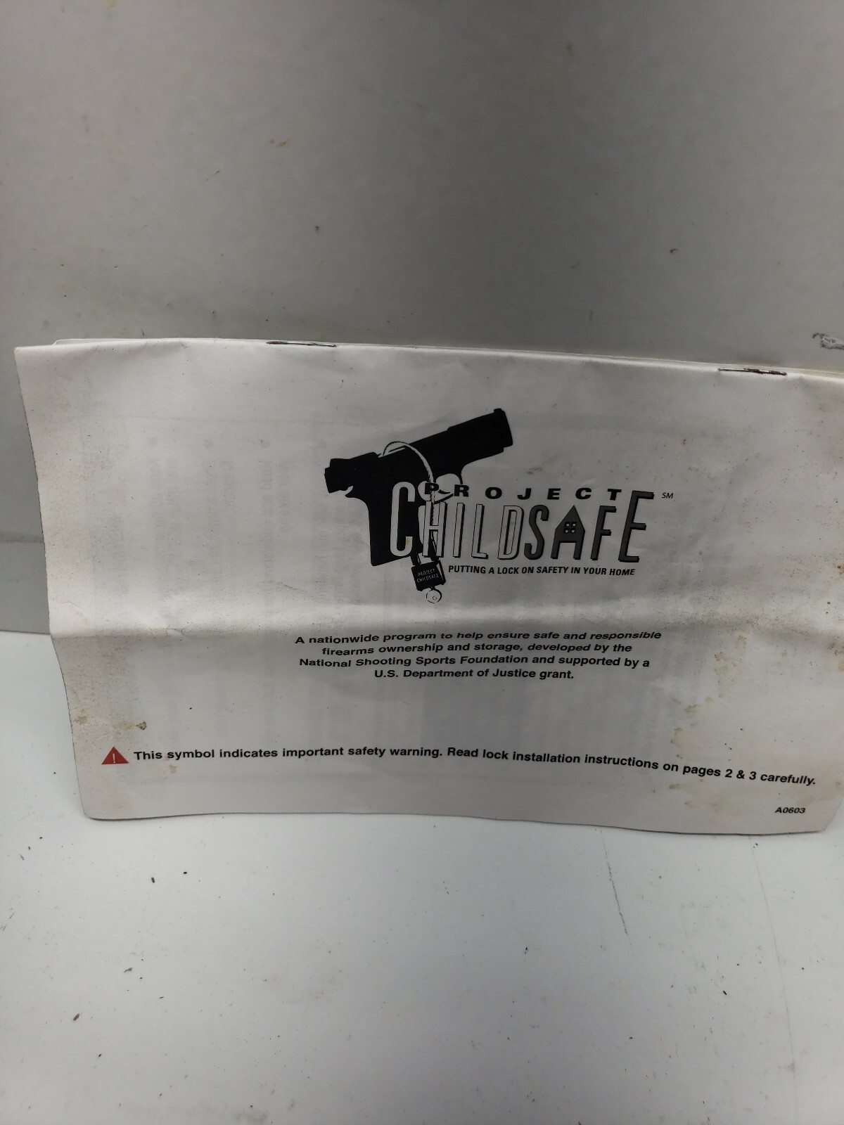 PROJECT CHILDSAFE FIREARM GUN PADLOCK WITH KEY