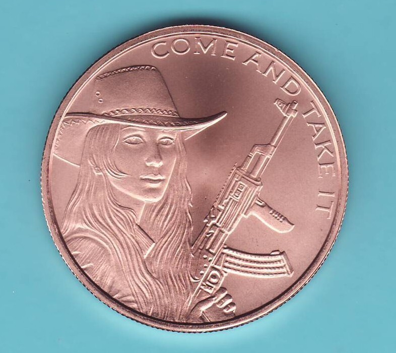 2024  Silver Shield  COME AND TAKE IT  1 oz. Copper Round Coin