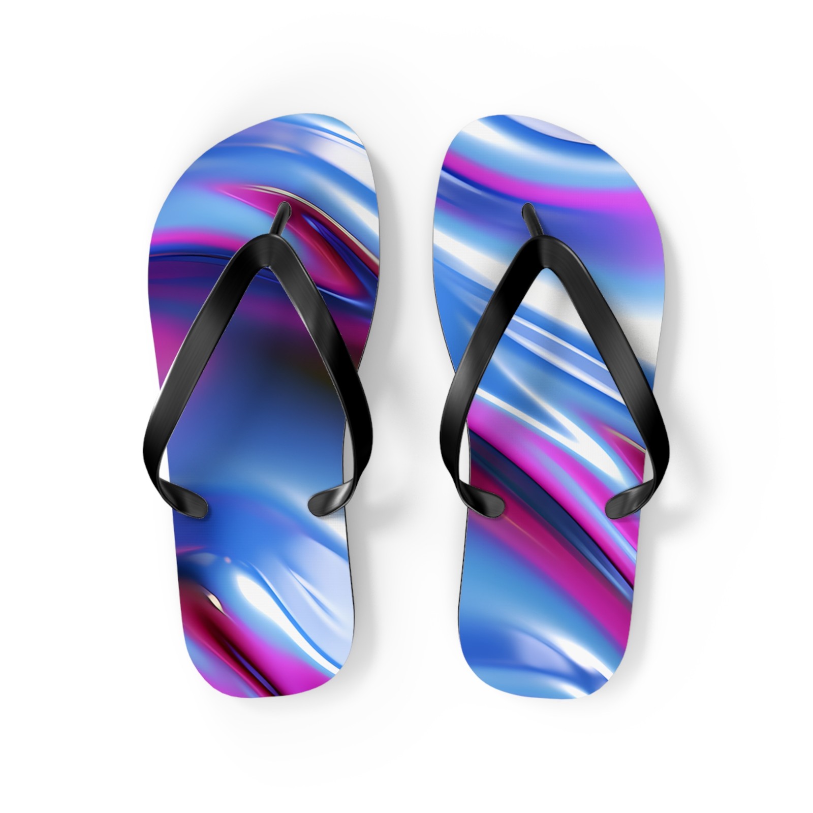 Purple Vibrant Abstract Flip Flops, Summer Footwear, Beach Sandals, Vacation