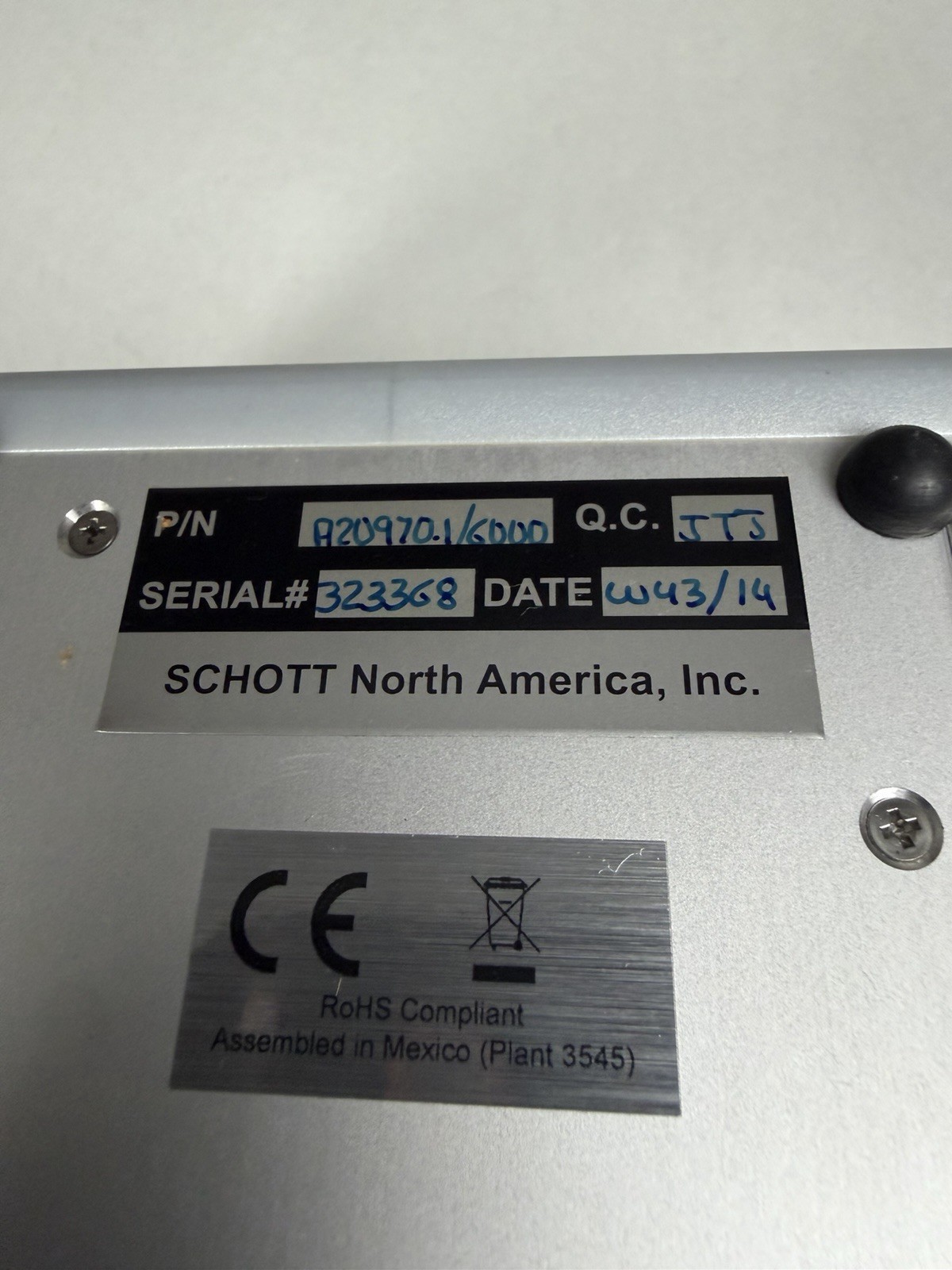 Moritex Schott LLS3 A20970.1/6000/EU LED Light Source Illuminator *Guaranteed*