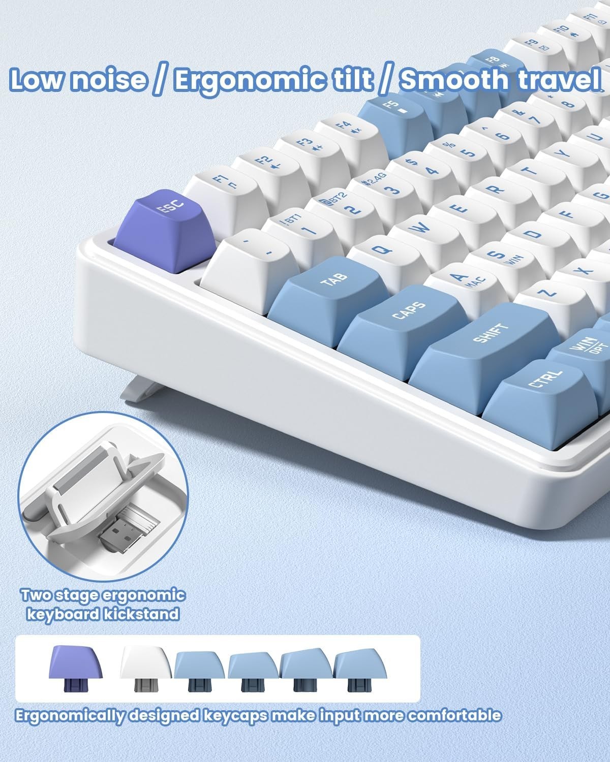Elegant Womier DK75 Wireless Gaming Keyboard with RGB Backlighting, 75% Layout