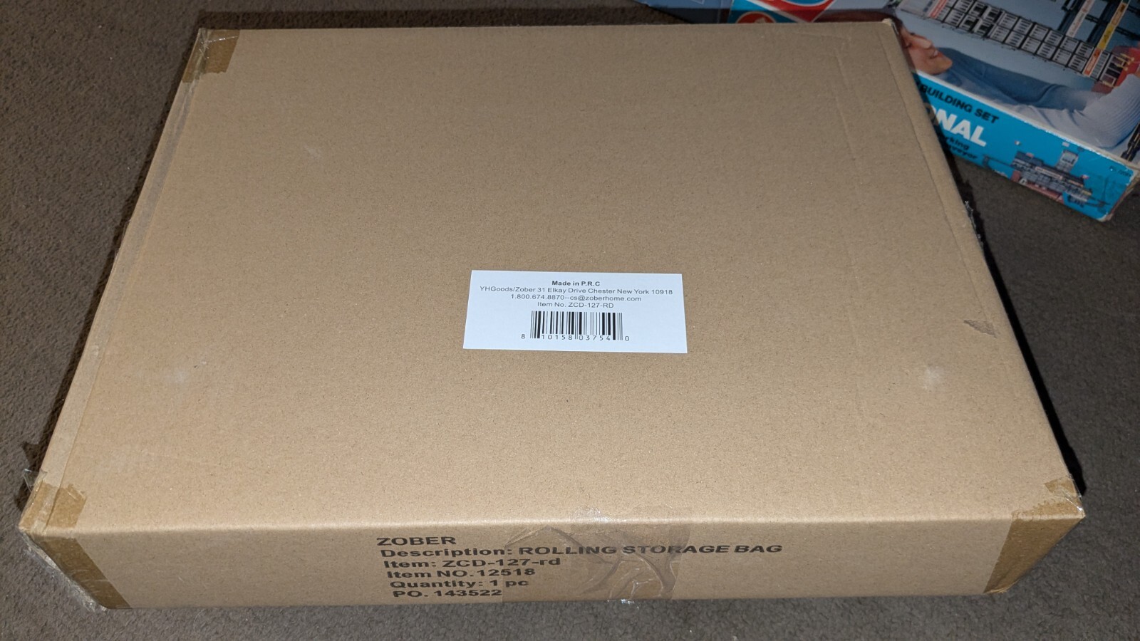 16.54" x 3.15" x 12.99" Red & Black Rolling Storage Bag New In Box.