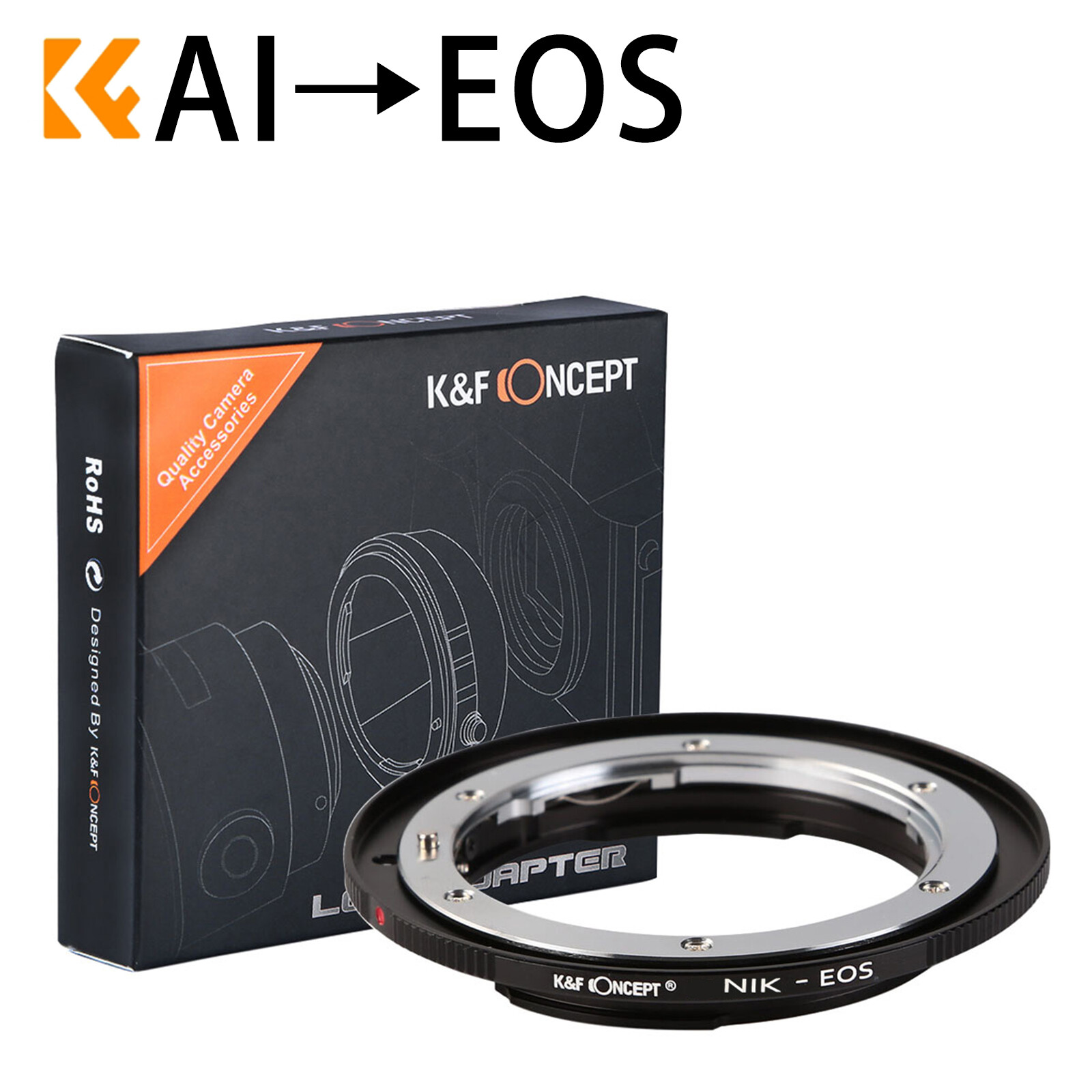 K&F CONCEPT Lens Mount Adapter For Nikon F/AF AI Lens to Canon EOS EF EF-S Mount