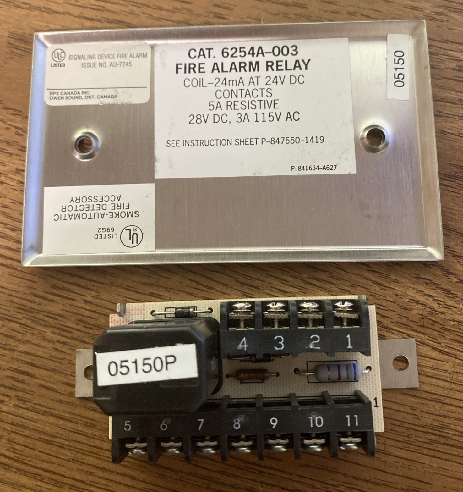 EDWARDS EST 6254A-003 FIRE ALARM/POWER SUPERVISION RELAY 24VDC