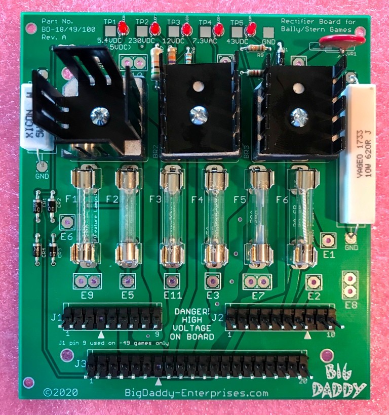 Big Daddy Power Supply (Rectifier) Board For Classic Bally/Stern Pinball Machine