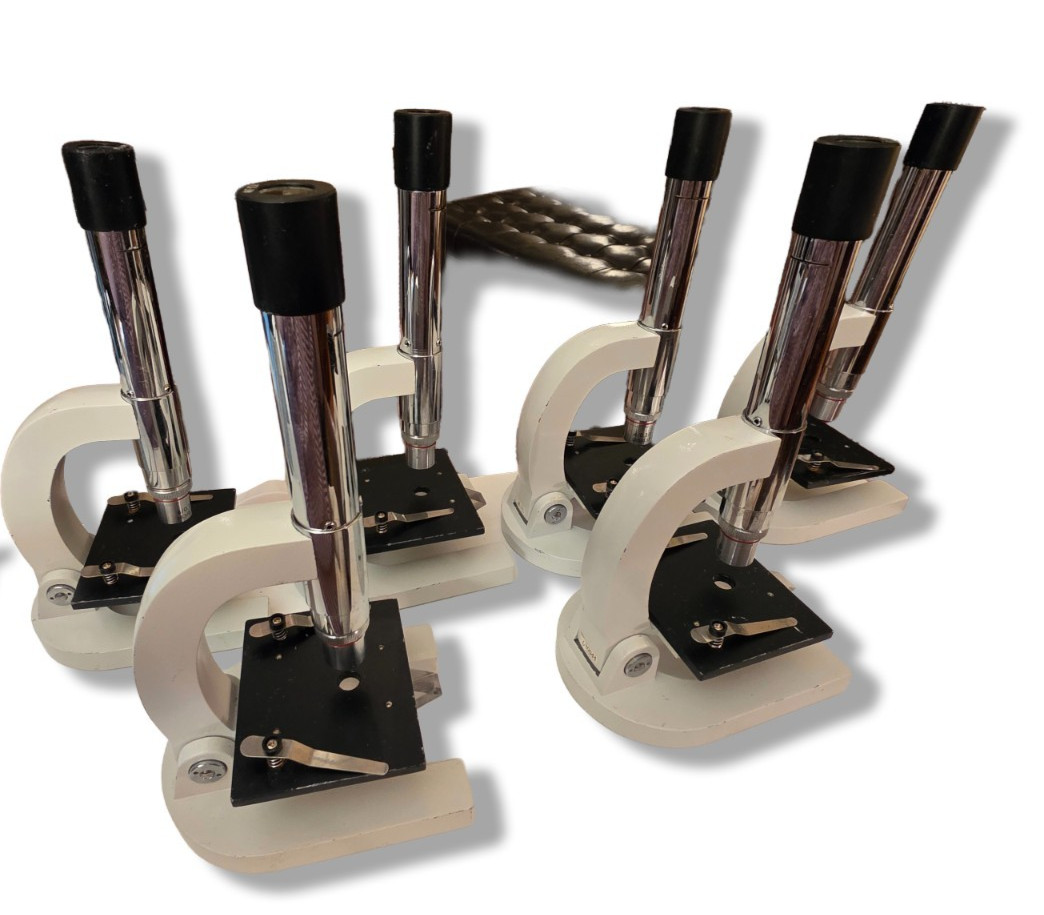 2607-033 Elementary Field Microscope Lot of 6 White Ambient Light Homeschool
