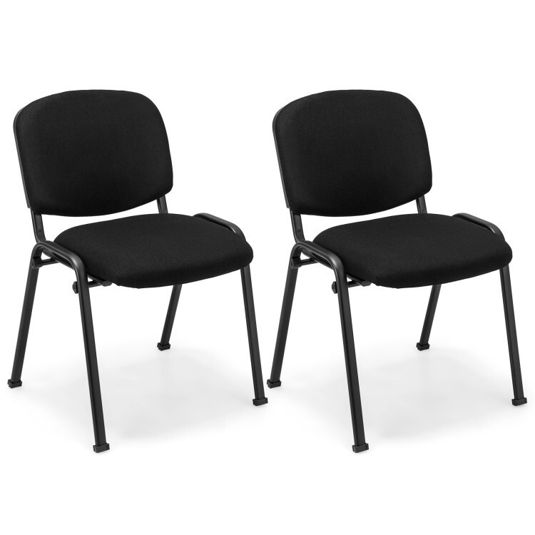 2PCS Reception Room Chairs Office Furniture Guest Stackable Chairs w/Metal Frame