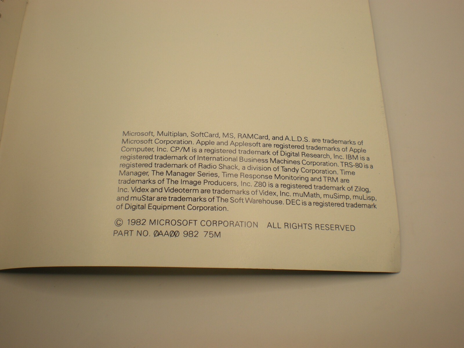 Vintage 1982 Microsoft Better Tools for Microcomputers Apple II Manual