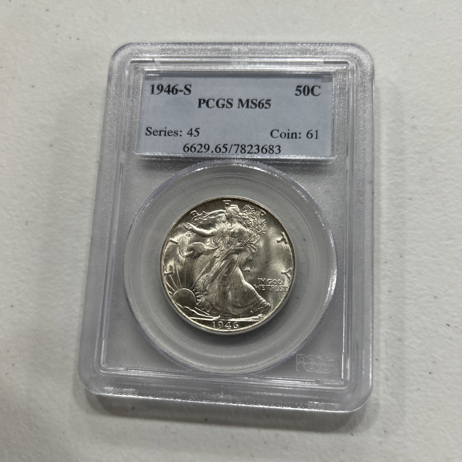 1946-S Walking Liberty Half Dollar – PCGS MS65 Silver Gem BU Coin