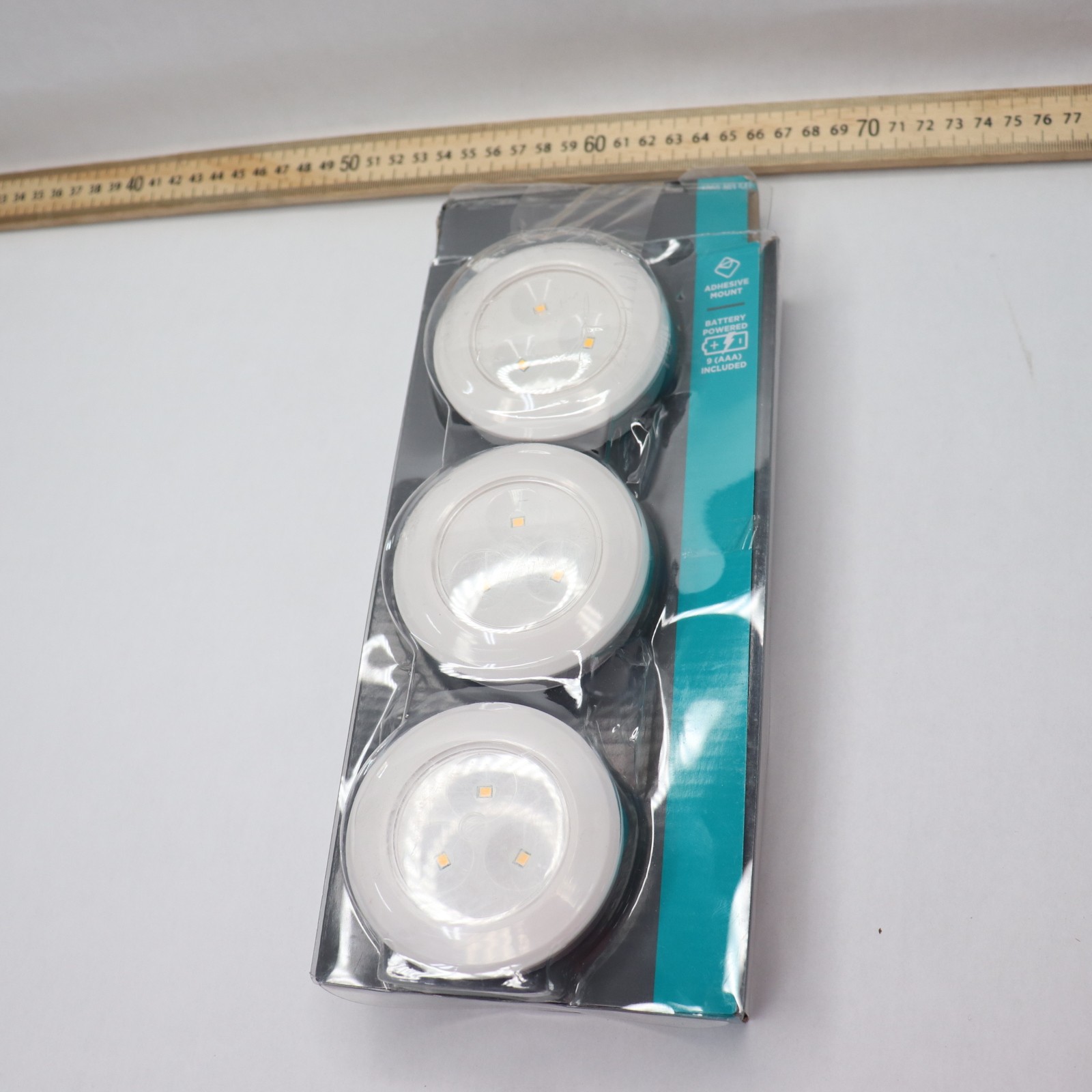 (3-Pk) Puck Light LED Battery Operated Round White 3" 1009 463 541