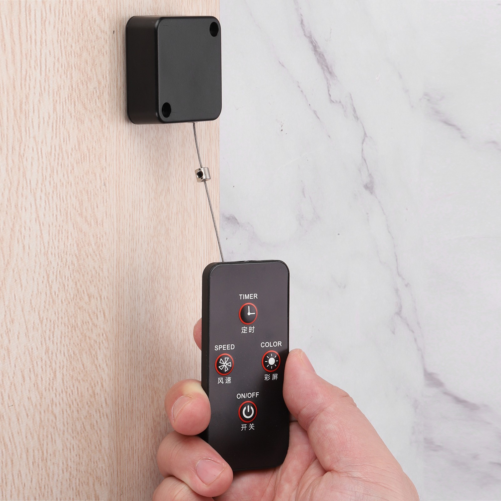 4.9 ft Retractable Cable Security Lock with Arc Patch 600g, Black, 4 Pack