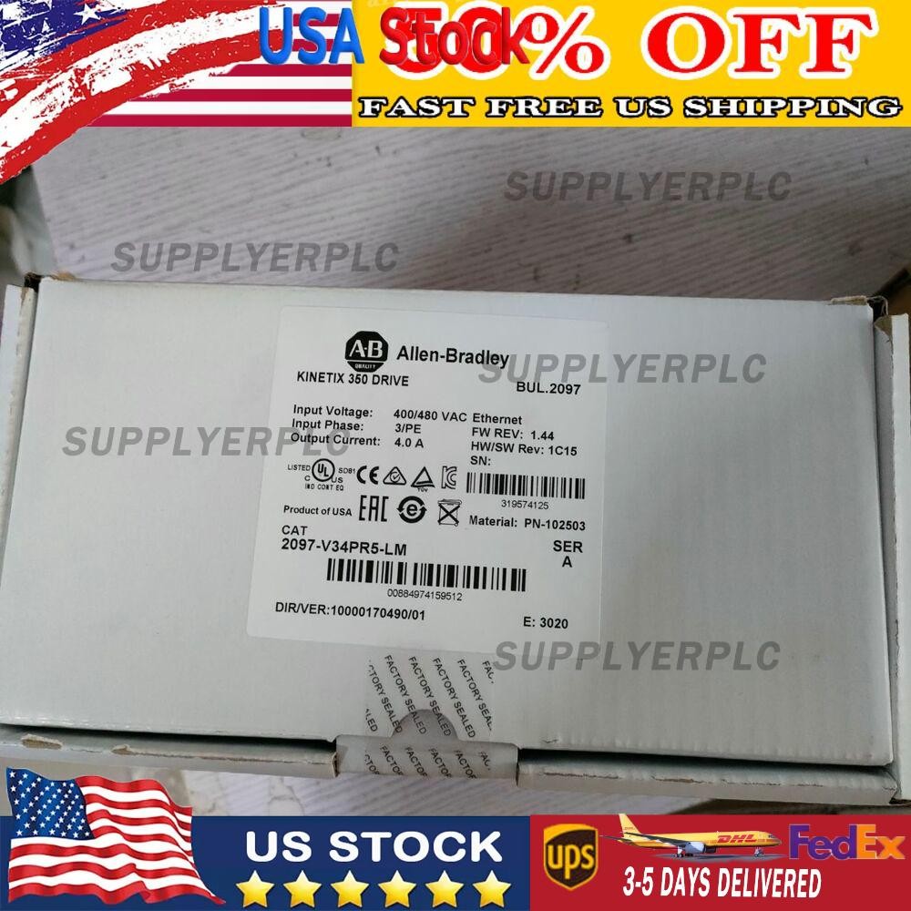 New Sealed AB 2097-V34PR5-LM NEW Sealed Kinetix 350 Servo Drive 2097 V34PR5 LM