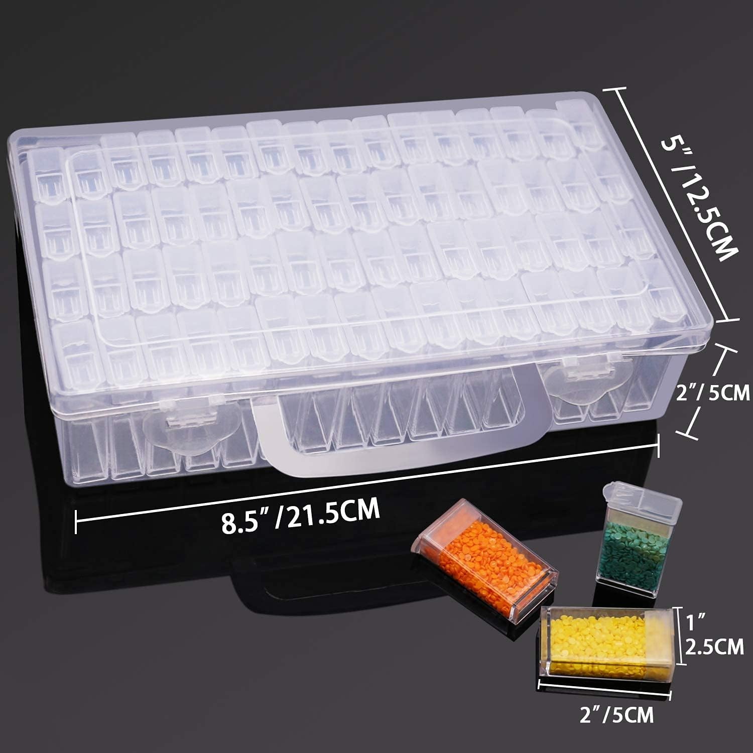 Diamond Art Storage Containers 64pcs Portable Organizer with Labels