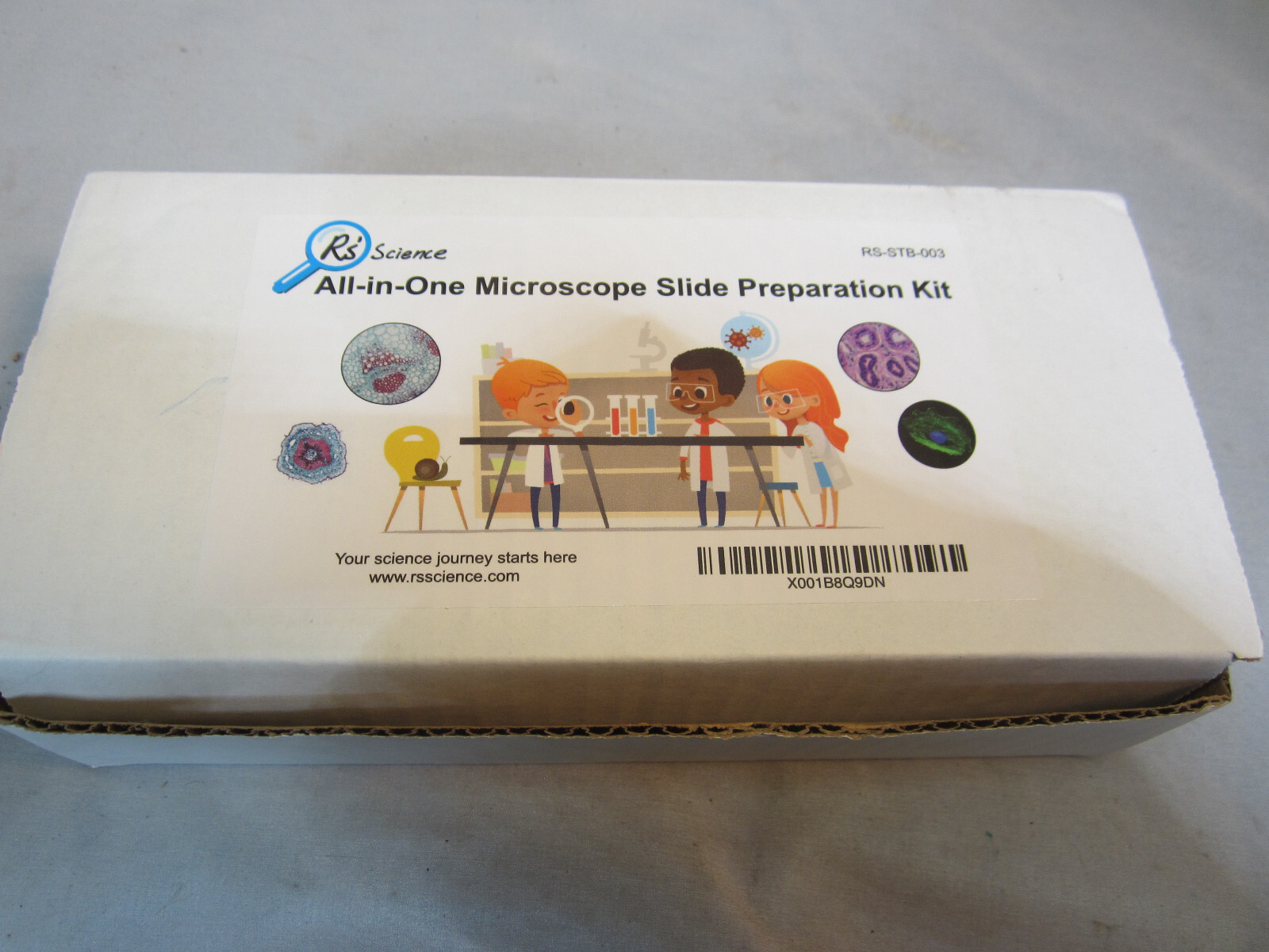 Home School R's Science All In One Microscope Slide Prep Kit & 48 Slides New
