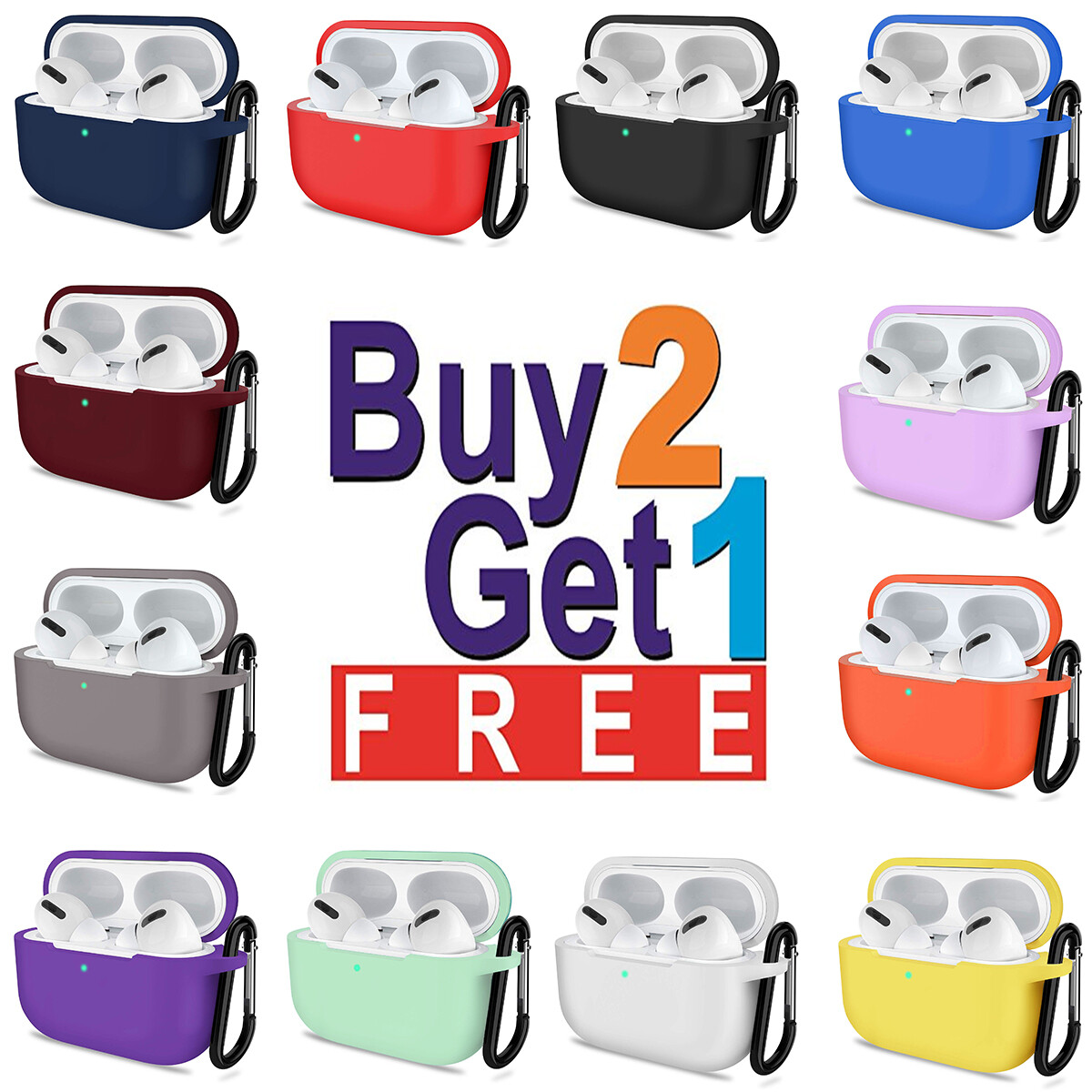For Apple Airpods Pro 3 Case Silicone Shockproof Protective Cover With Keychain