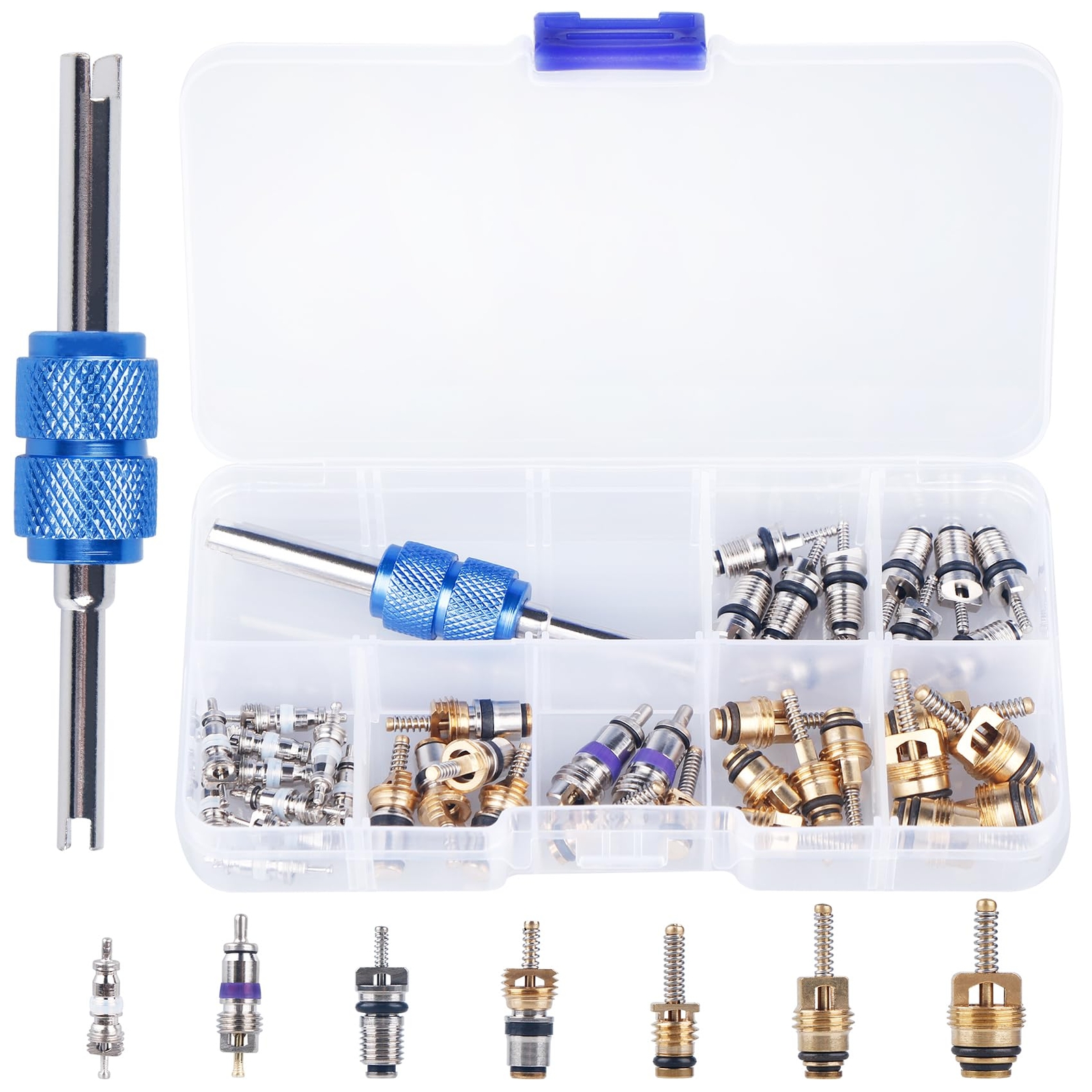 Kit Accesorios Nucleo Valvula Aire Acondicionado Refrigeracion R12 R134A 102PC