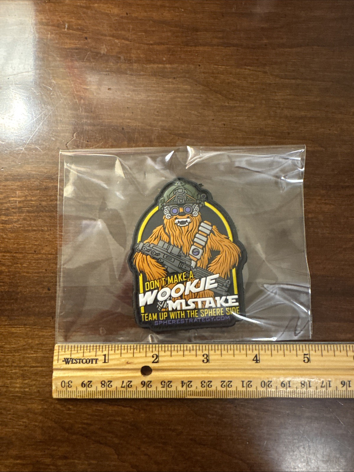 Custom PVC Morale/Tactical Patch Featuring Helmet Wearing Chewbacca Star Wars