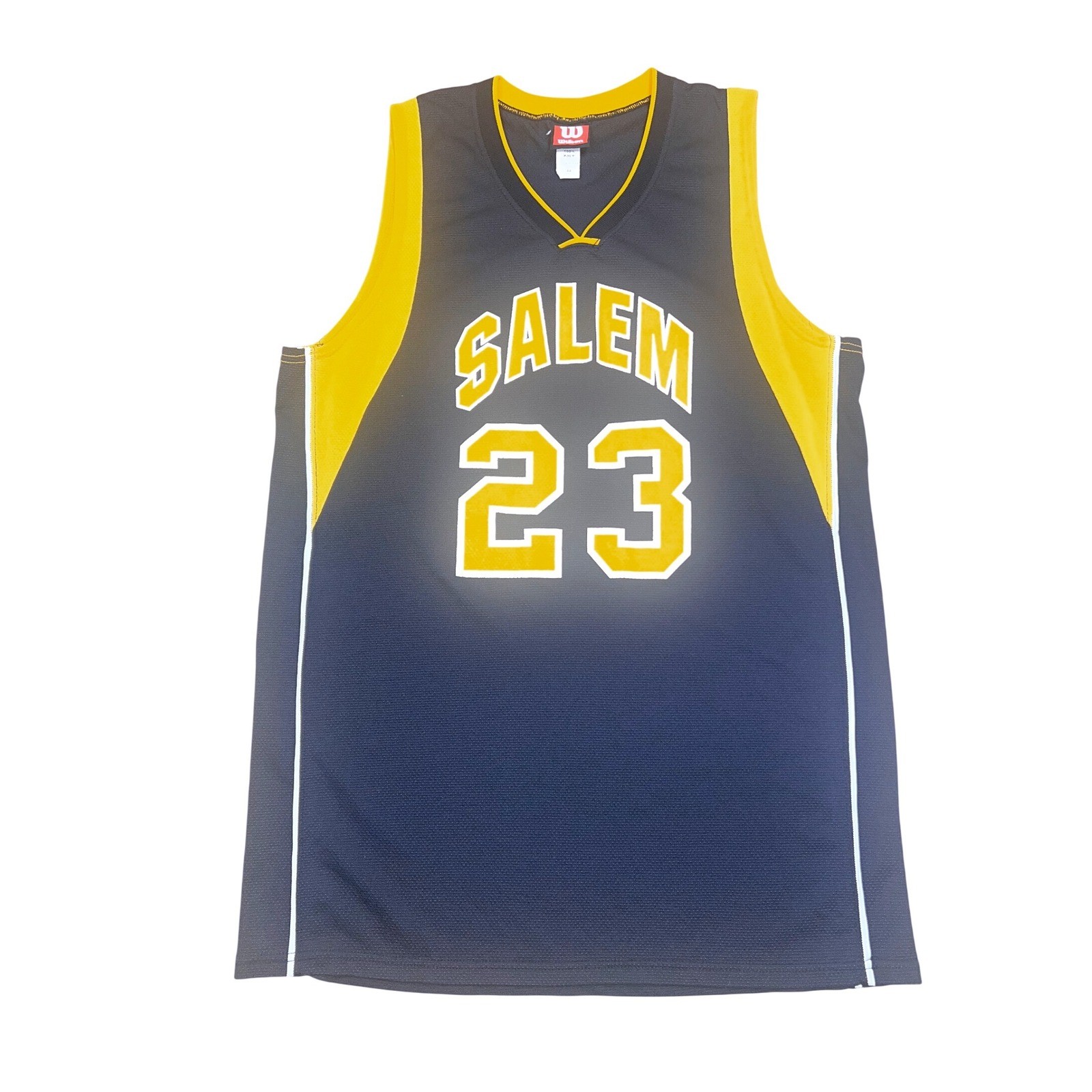 Vintage Wilson Salem 23 Basketball Jersey Mens SZ 44 Navy Yellow Made in USA