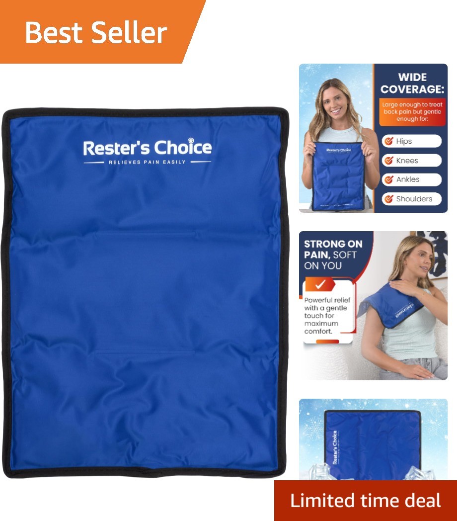 Gel Soft Flexible Ice Pack for Injuries Reusable - Large: 11"x14.5" for Hip, ...