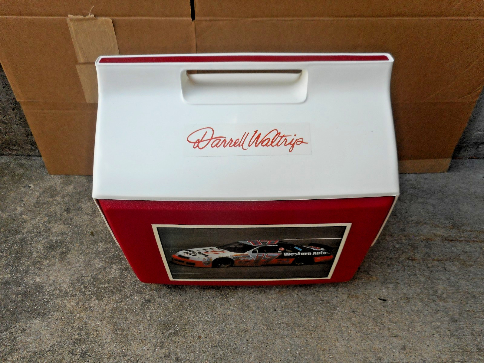 Vintage Darrell Waltrip Western Auto Igloo Playmate Cooler Nascar 16 Quart
