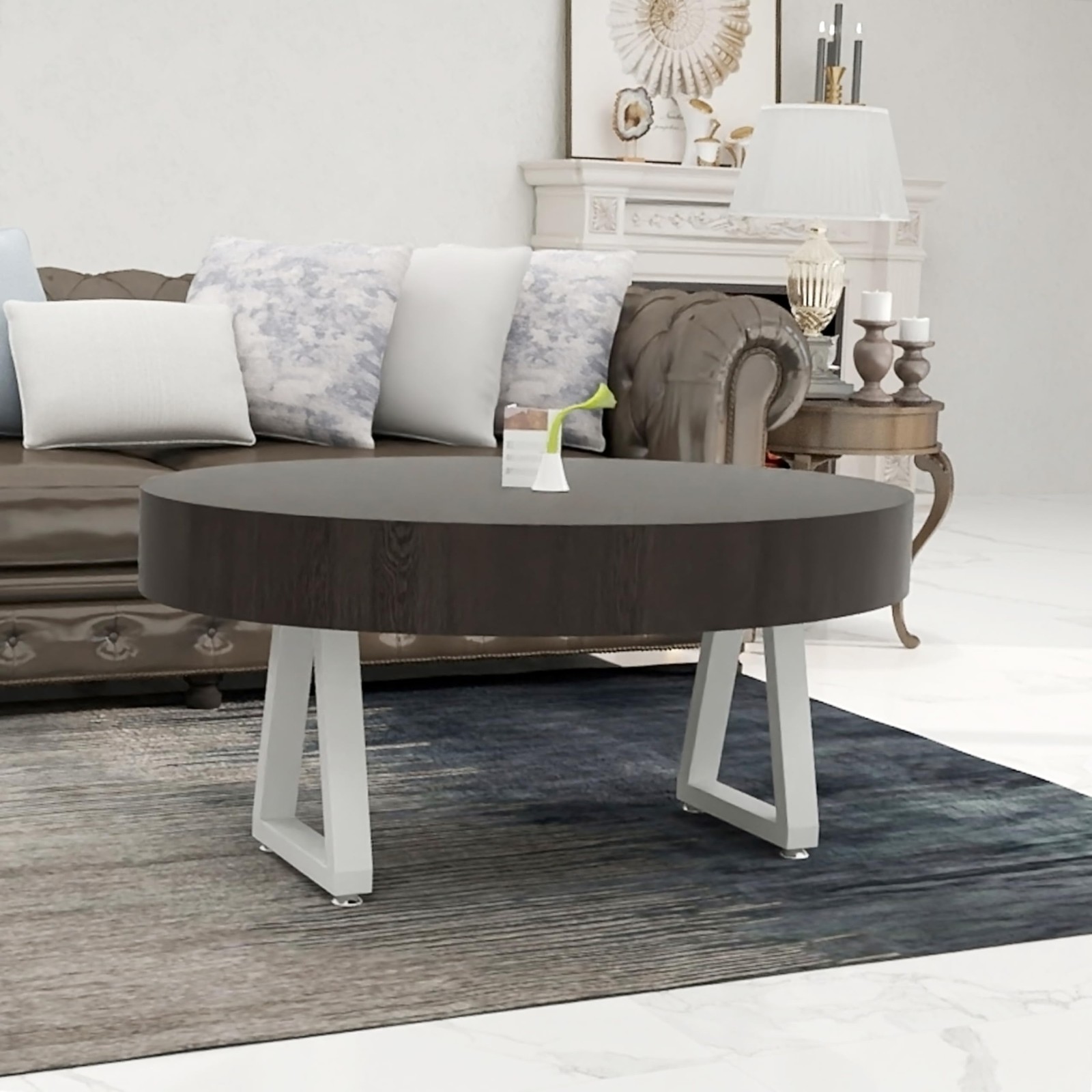 Y-CFHFC 16 Inch Metal Table Legs, Trapezoid Bench Legs Coffee & Side Table Fe...