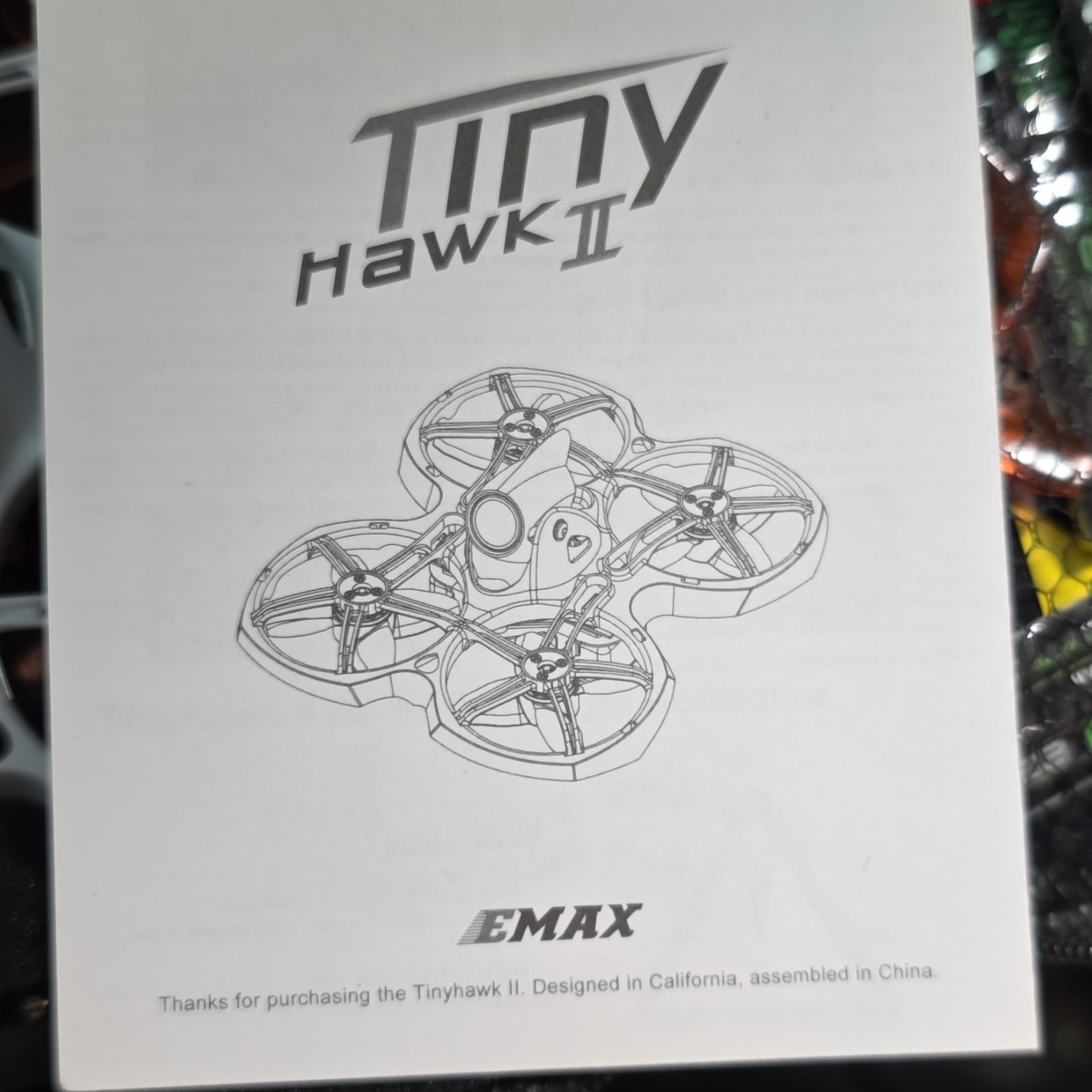 Emax Tinyhawk II FPV Quadcopter Drone with Camera White Orange