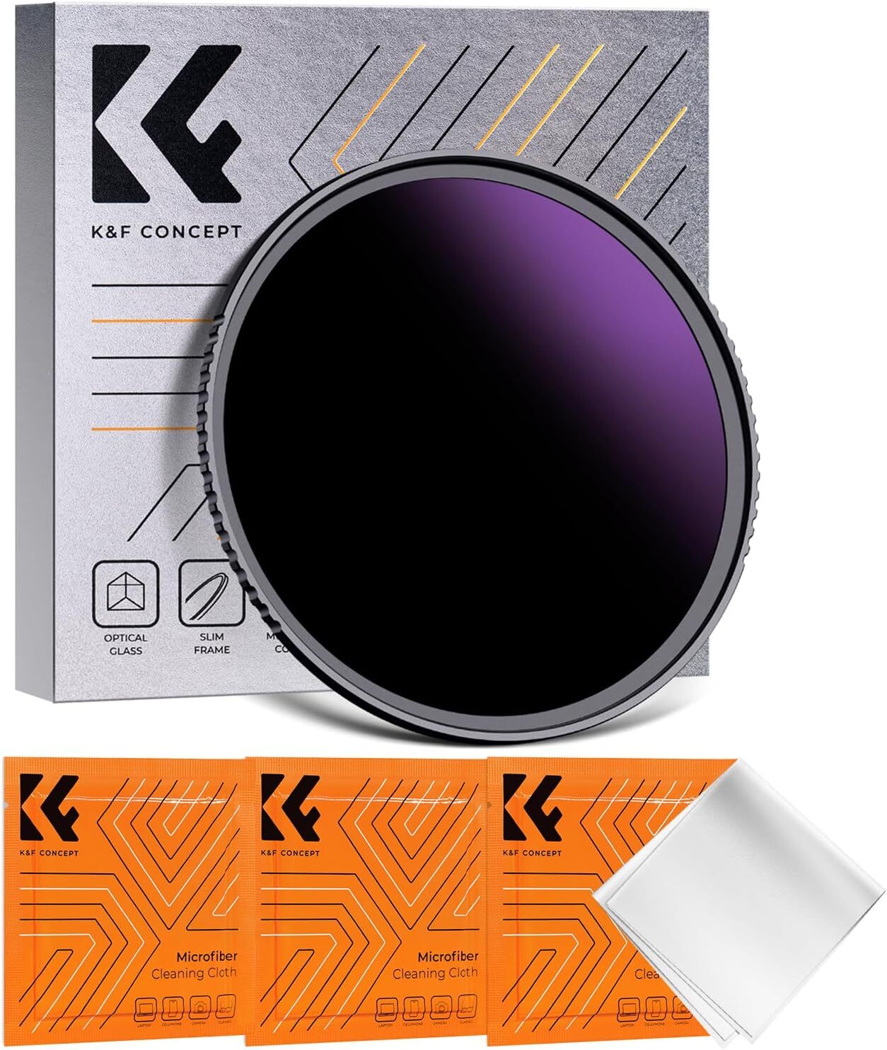 K&F Concept 49-95mm ND1000000 Solid Neutral Density Filter Solar Filter Eclipse