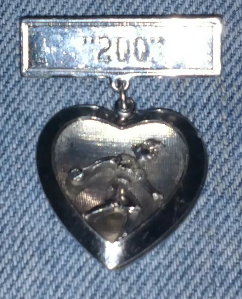 Vintage Heart Shape Bowling Award 200 Club Women's Silvertone 1950's