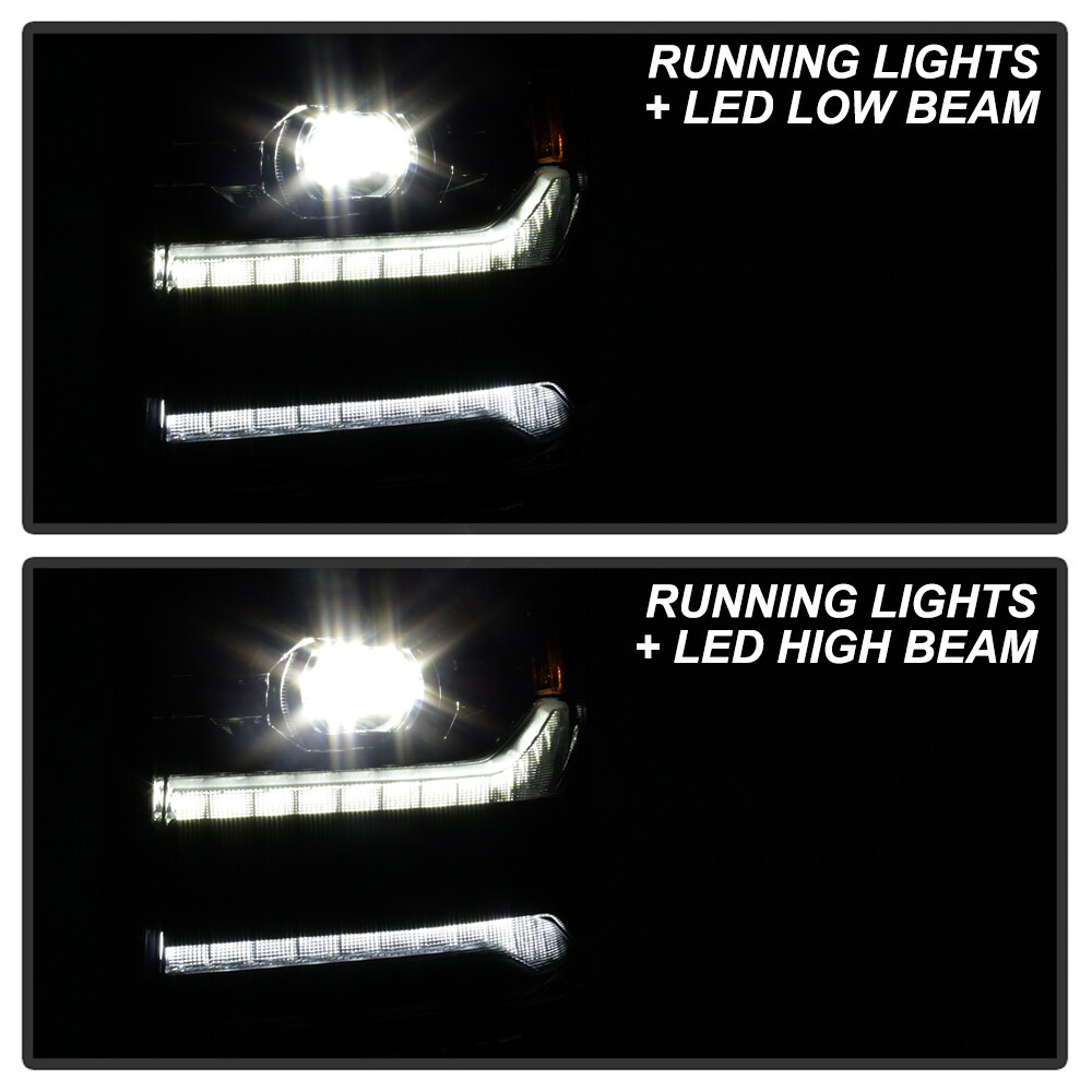 FULL LED 2016-18 Chevy Silverado 1500 Type DRL Projector Headlights SET (Primed)
