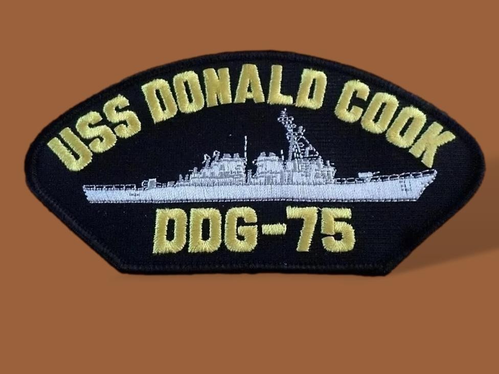 U.S NAVY SHIP HAT PATCH. USS DONALD COOK DDG-75 SHIP PATCH U.S.A MADE