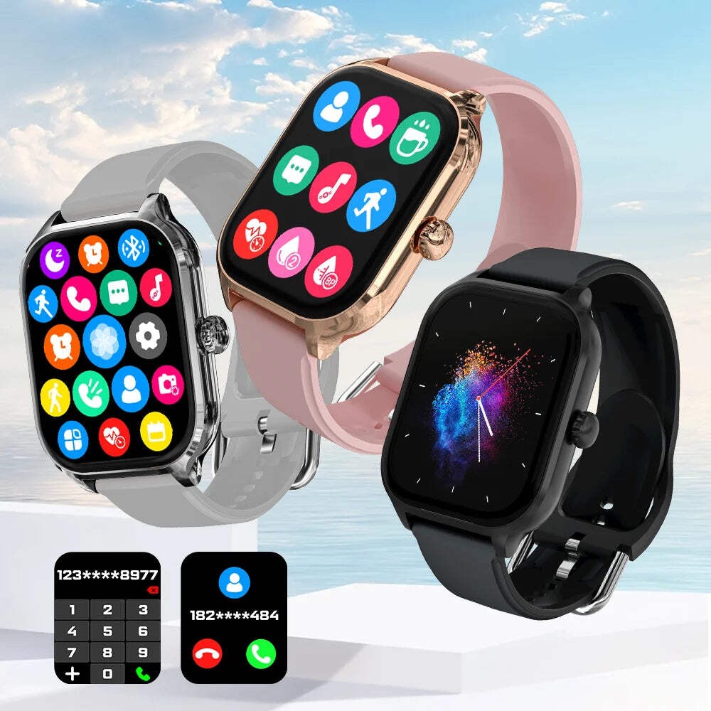 LAXASFIT H9 Smartwatch Dial to Answer Calls Calorie Tracking Heart Rate Blood Ox