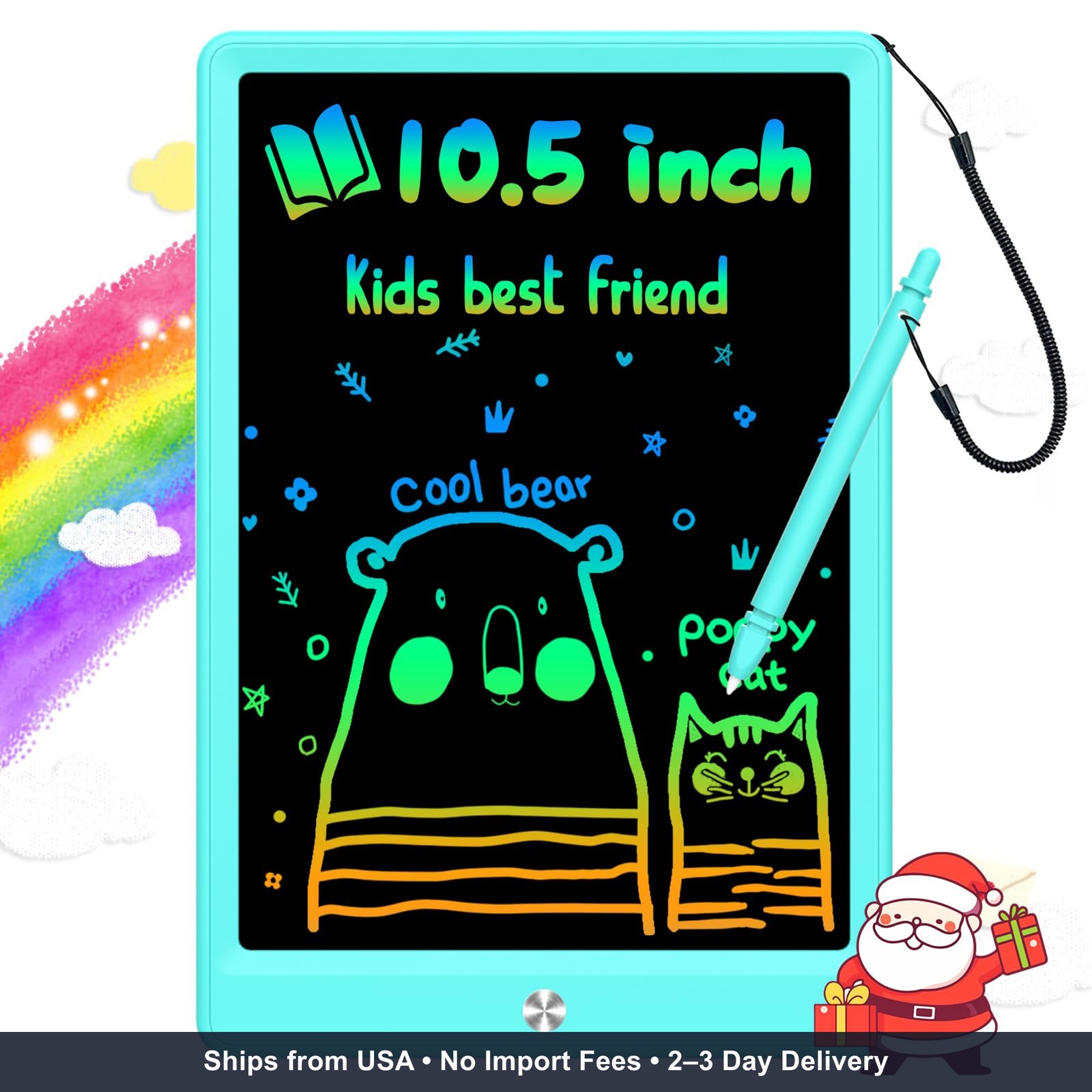 BUKEBU LCD Writing Tablet Doodle Board,10.5 inch Colorful Drawing Pad,Electronic