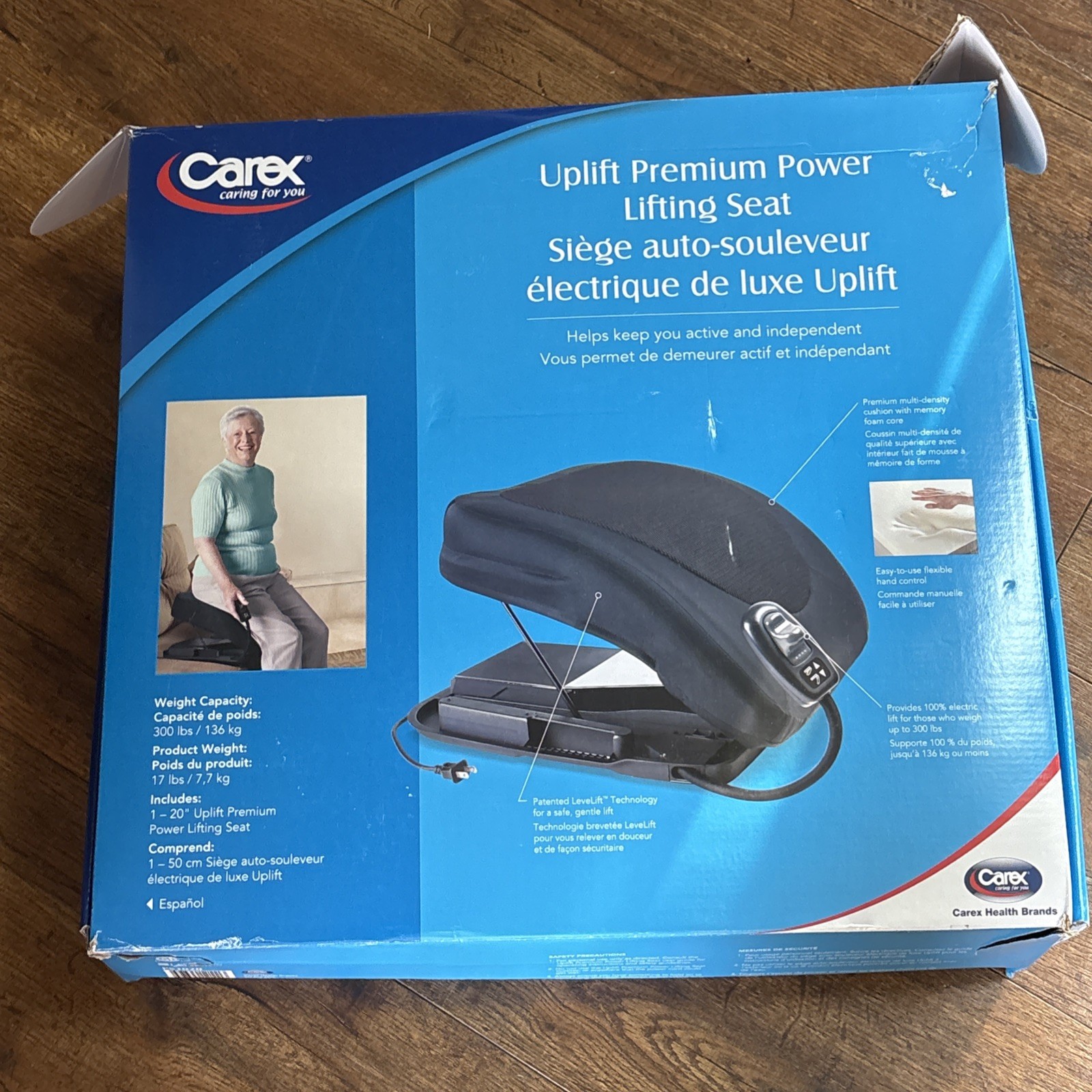 Carex Uplift Premium POWER LIFTING SEAT - Stand Assist - 20" - 300 lbs - PS3020