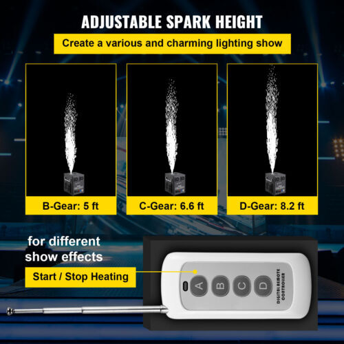2PCS Cold Spark Machine 700W DMX Stage Firework Machine Wedding W/Flight Case US