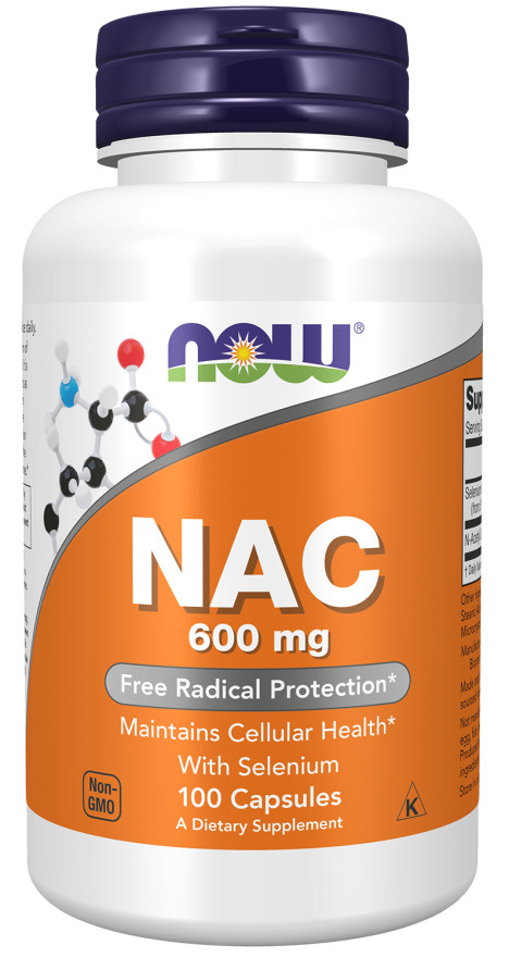 NOW Foods NAC 600 mg 100 Caps 01/2027EXP W/ Selenium Molybdenum