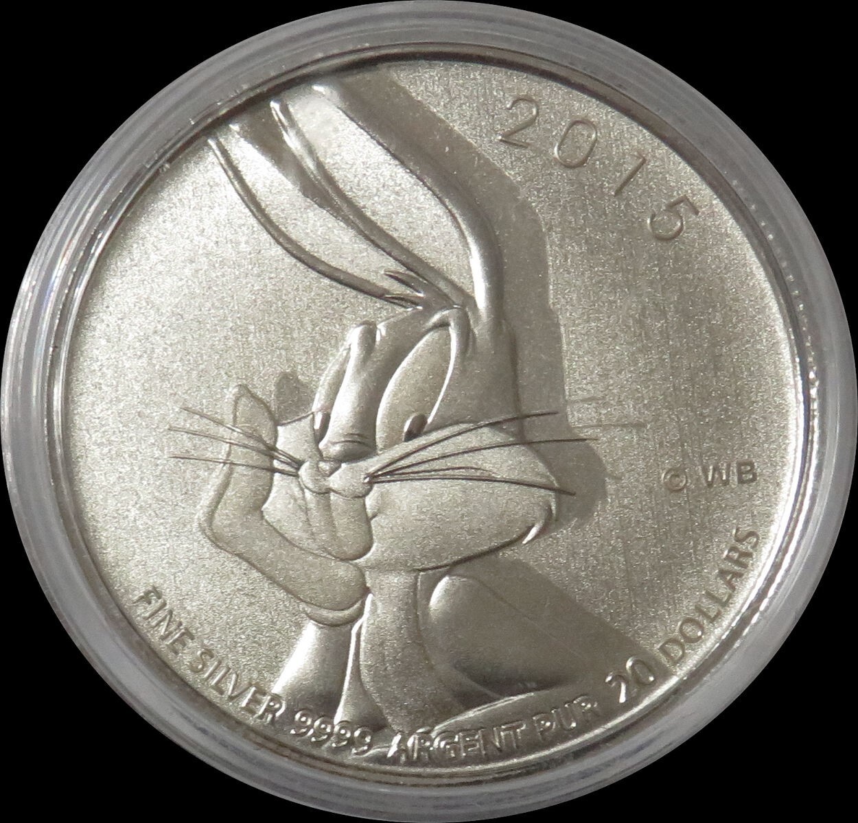 2015 SILVER CANADA $20 BUGS BUNNY 1/4 OZ 999 COIN IN CAPSULE
