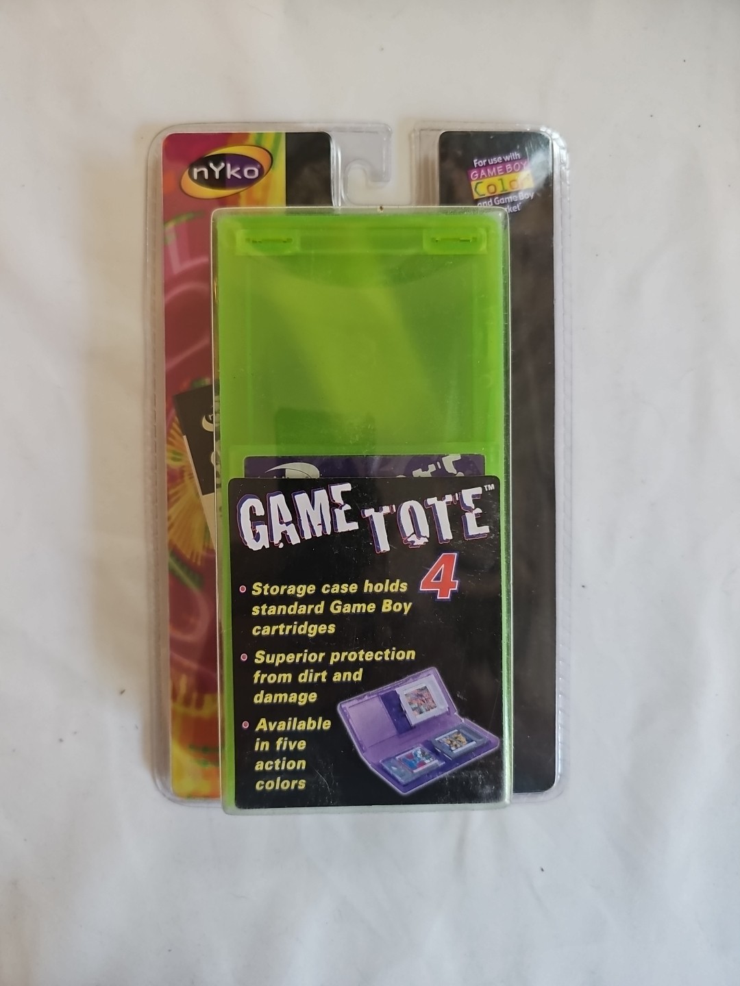 Vintage Nyko Game Tote Game Boy Color Pocket 4 Cartridge Case. Atomic Green.