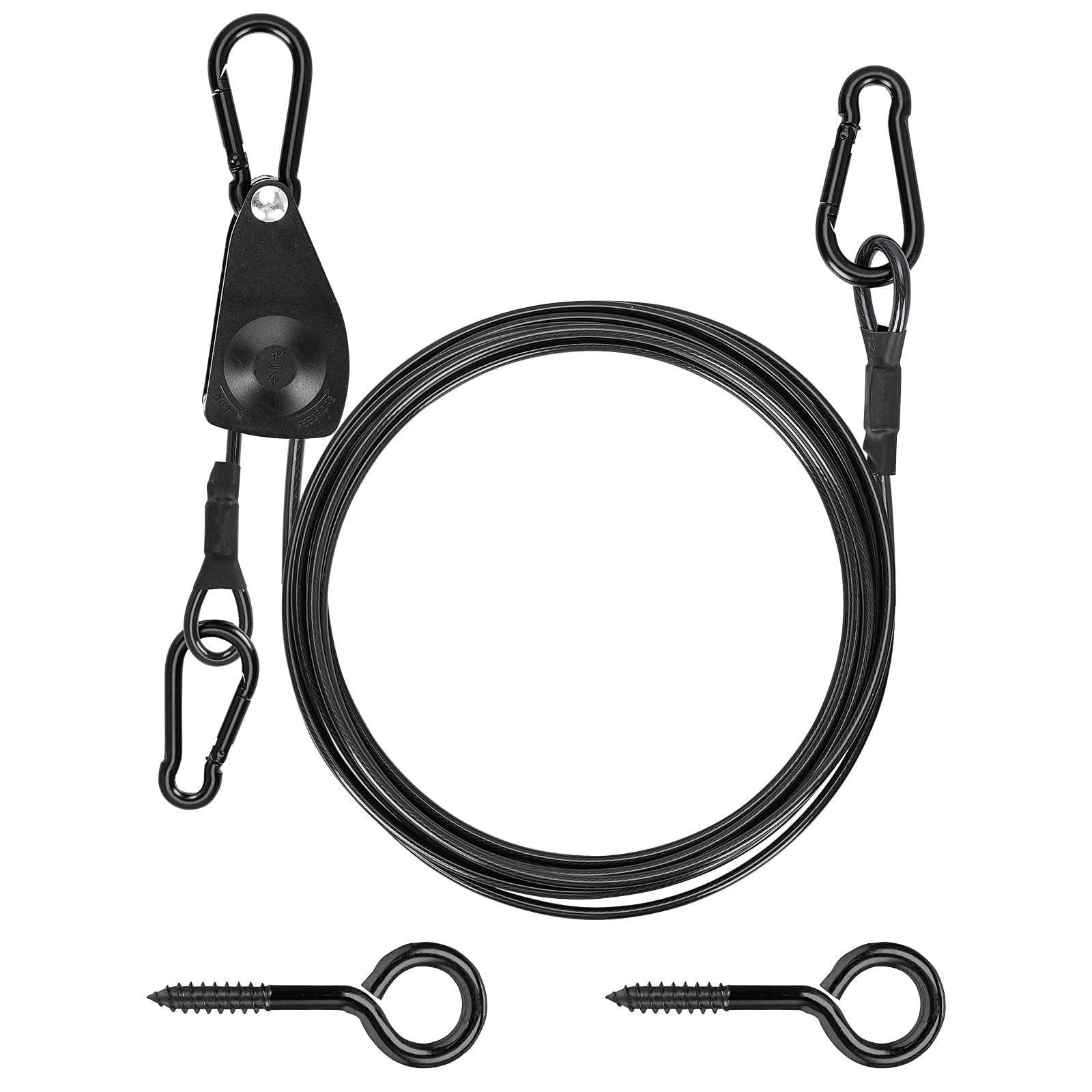 Clothesline, Portable Retractable Steel Cable, Outdoor Clothesline with Pulle...