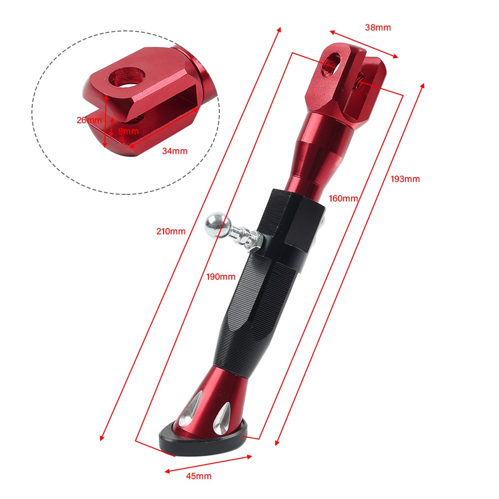 Motorcycle Universal Adjustable Kickstand Foot Side Support Kick Stand Gold