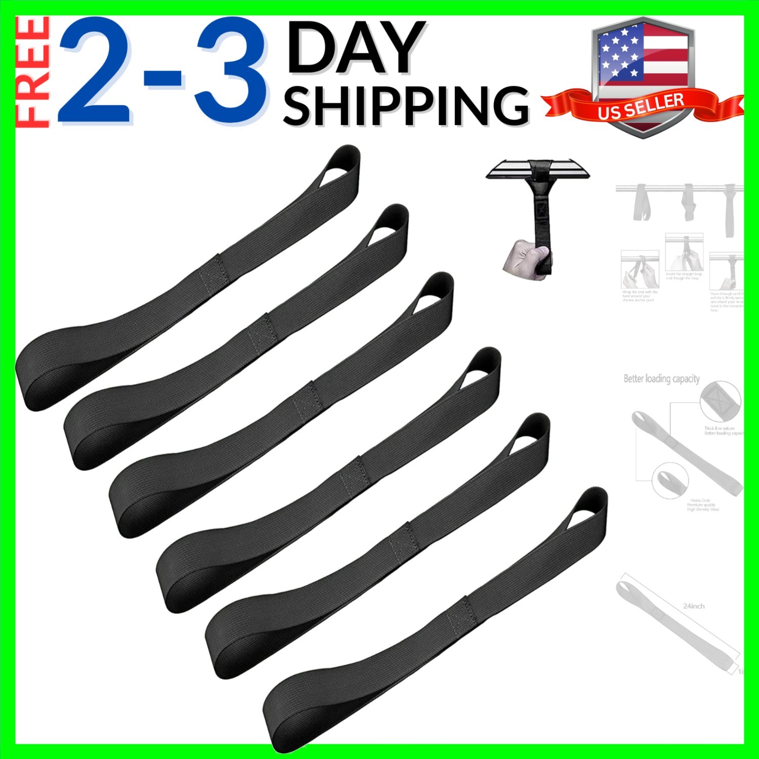 Tie Down Straps - Loops for Securing ATV, UTV, Motorcycles, Scooters, Dirt Bi...