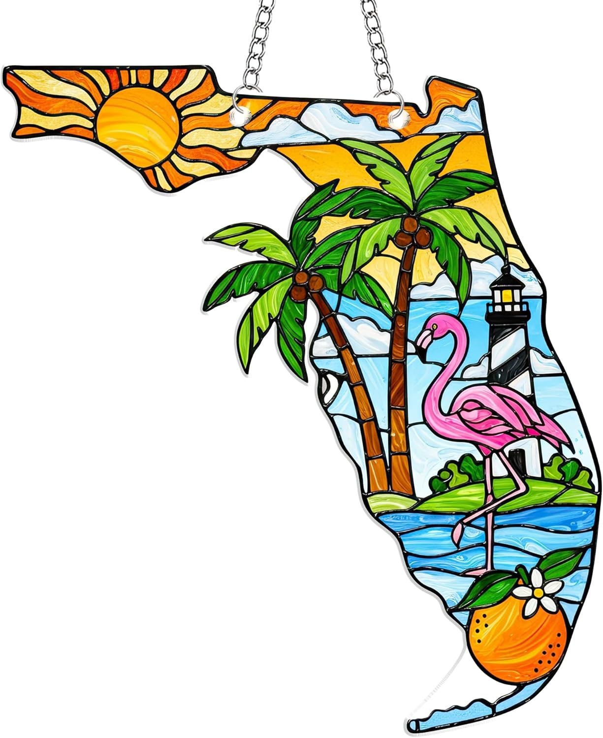 Acrylic Florida Suncatcher Ornament Gift for Women Travel Decor